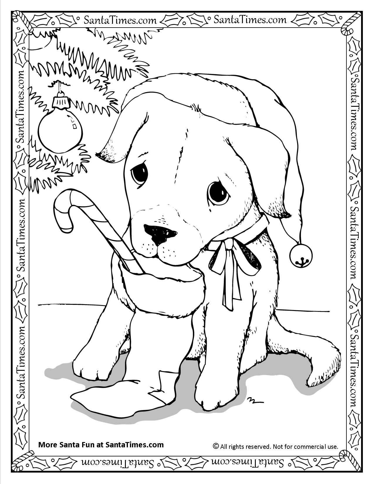 1275x1650 Santa Puppy Coloring Page