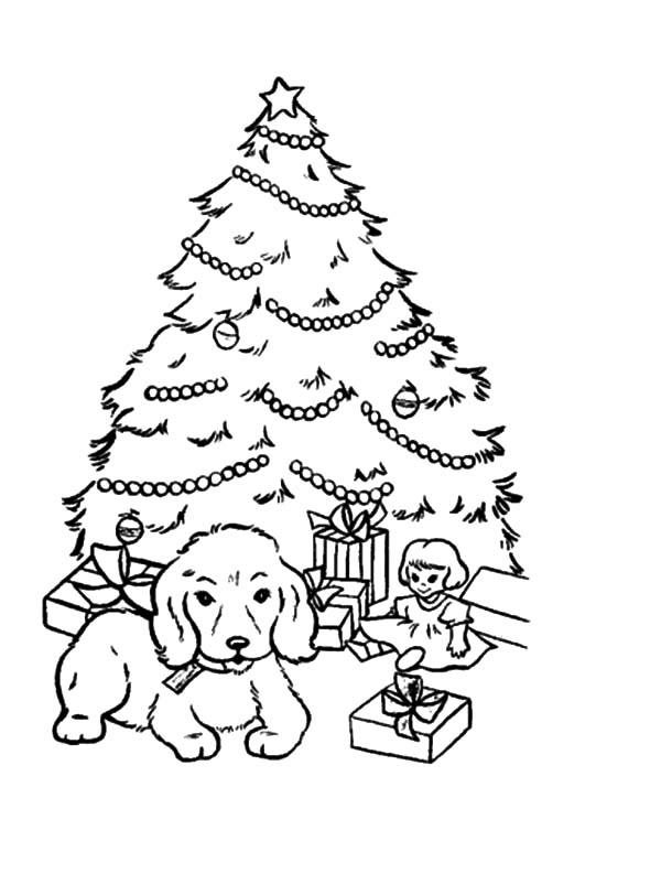 Christmas Puppy Coloring Pages at GetDrawings | Free download