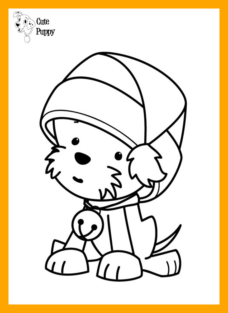 864x1184 Astonishing Printable Christmas Puppy Coloring Page With Cute