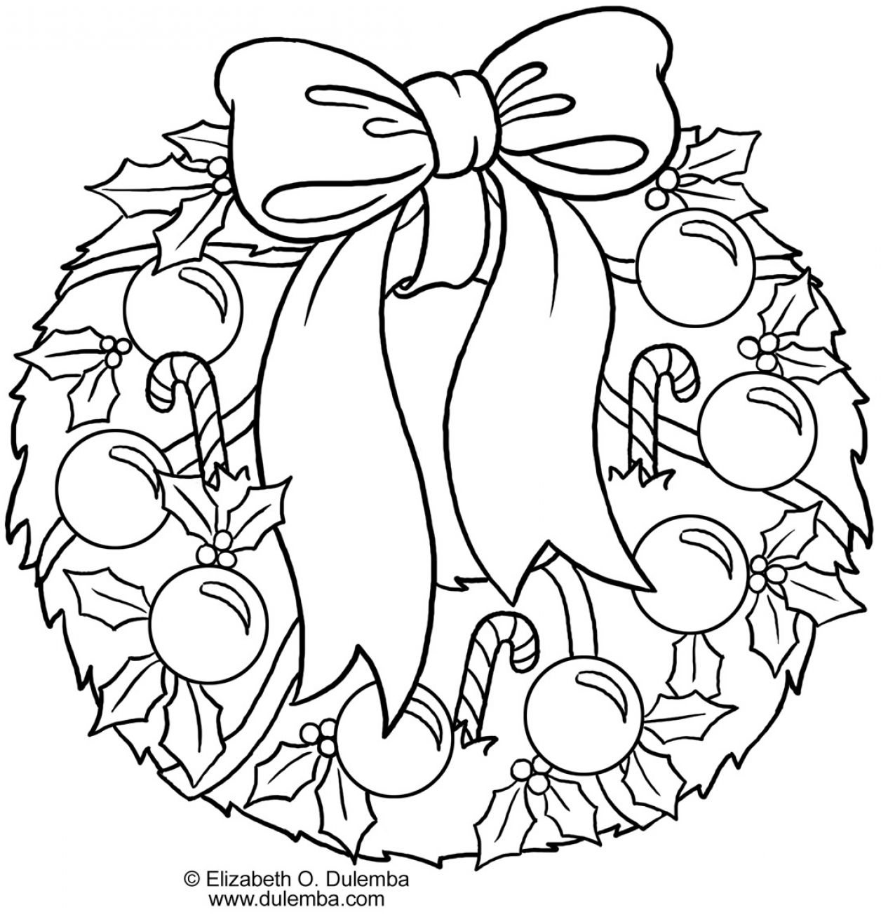 1256x1311 Christmas Wreath Coloring Pages