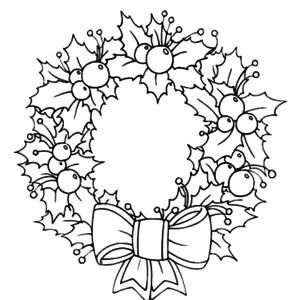 300x300 A Sweet Christmas Wreath Ornament Coloring Page Christmas Wreath
