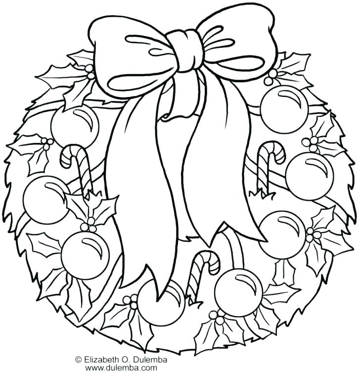 728x760 Christmas Wreath Coloring Page