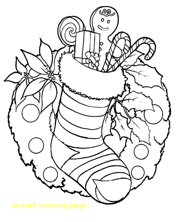 600x756 Christmas Wreath Coloring Pages