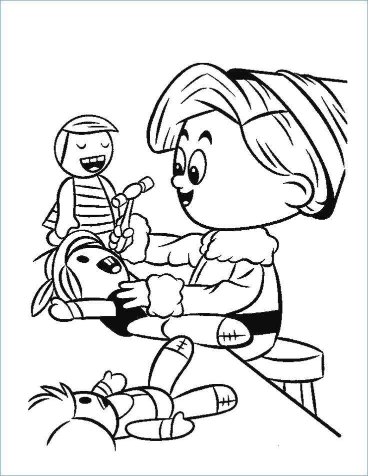 736x951 Rudolph Reindeer Friends And Christmas Tree Coloring Page