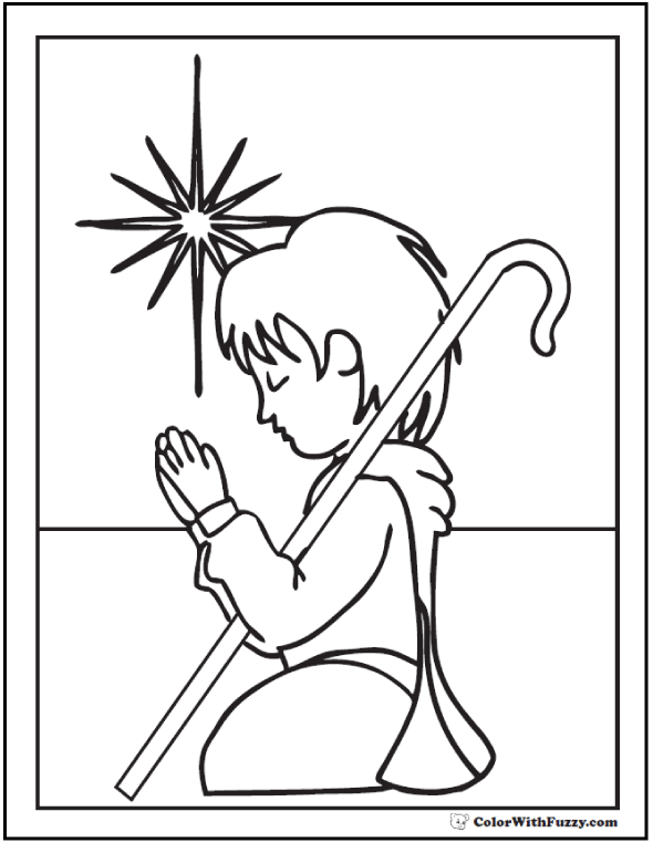 590x762 Christmas Shepherd Coloring Sheet
