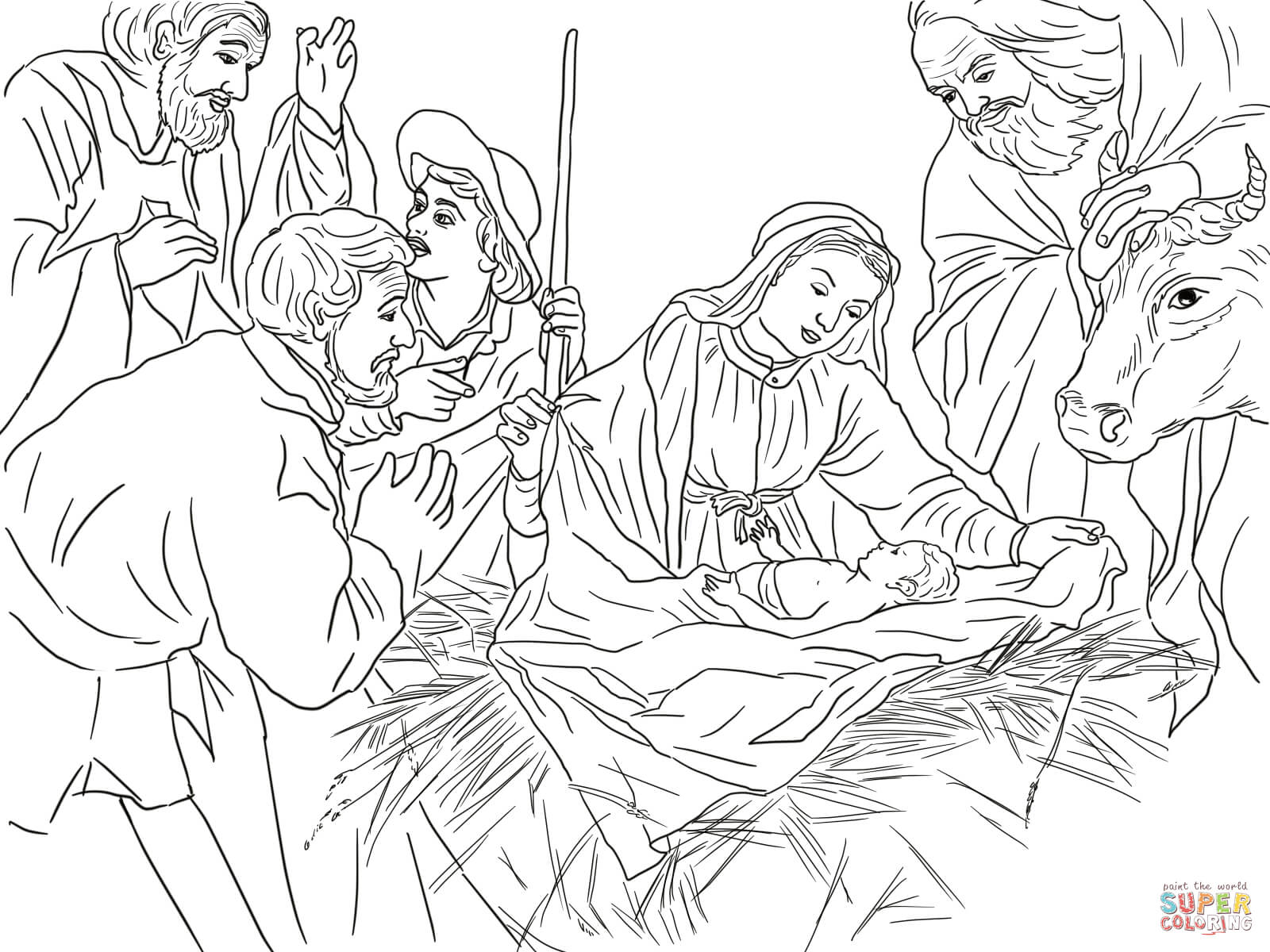Christmas Shepherd Coloring Pages