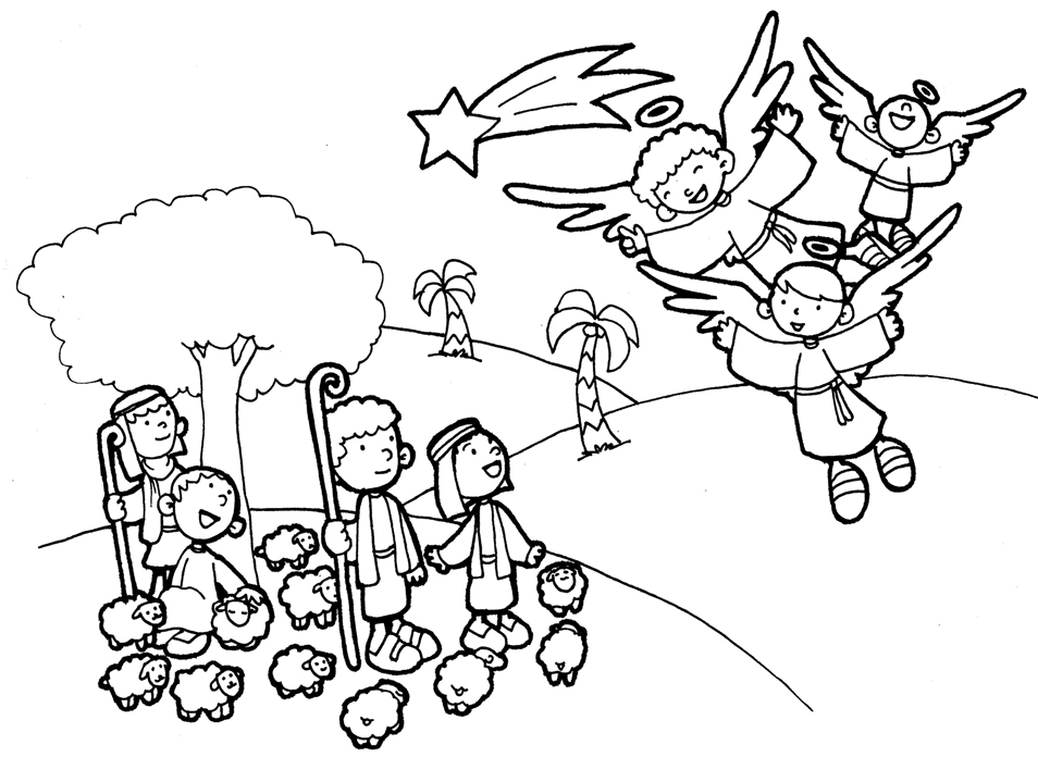 954x696 Shepherd's Christmas Story Printable Coloring Pages