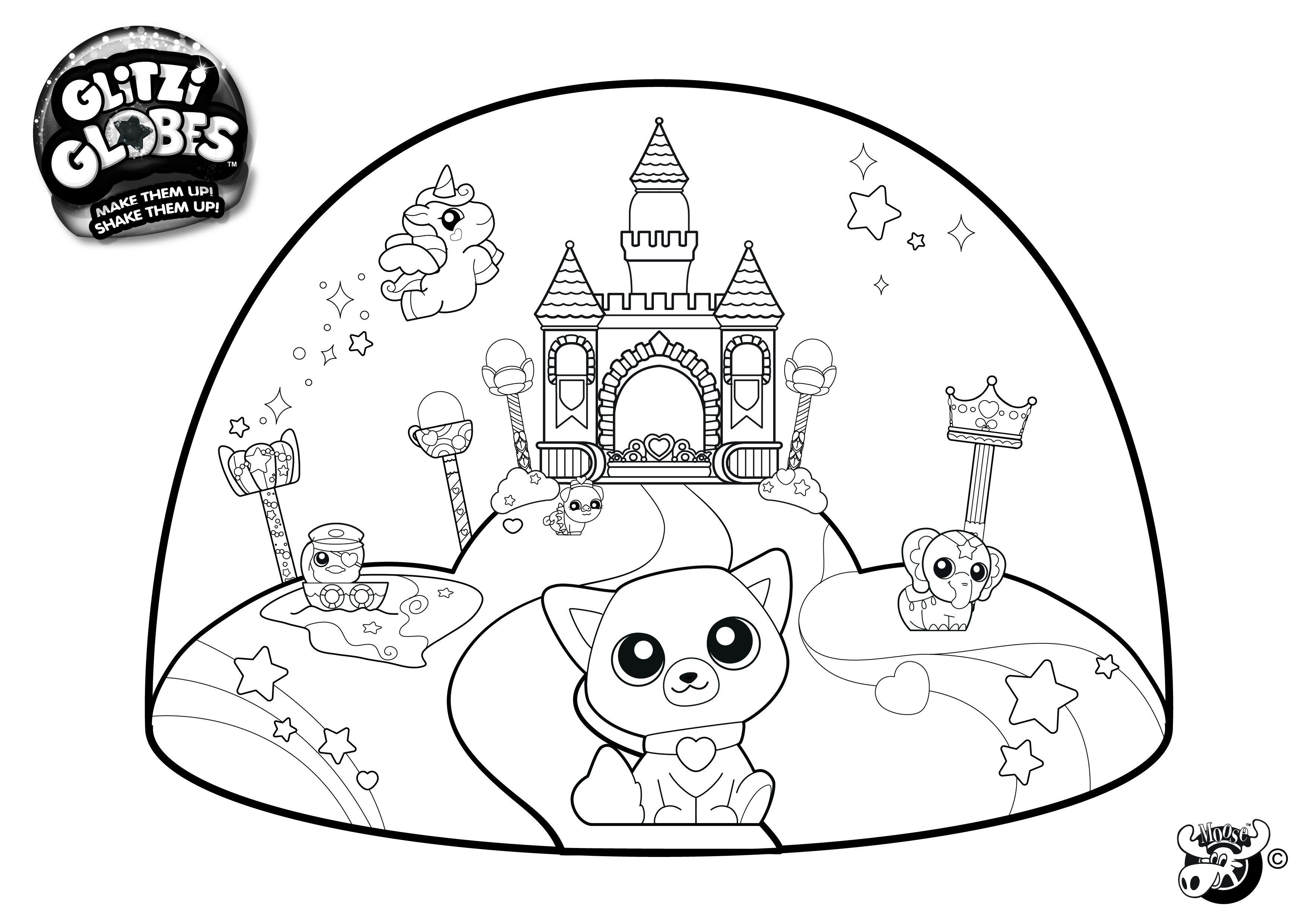 3508x2480 Snow Globe Coloring Page With Printable Christmas Fine Snowglobe