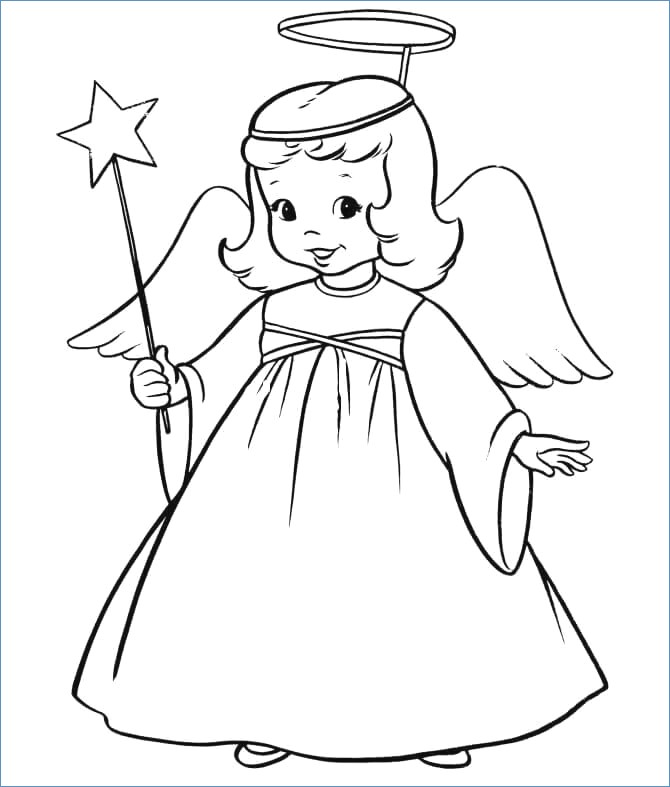 670x787 Little Christmas Angel On A Sleigh Coloring Pages