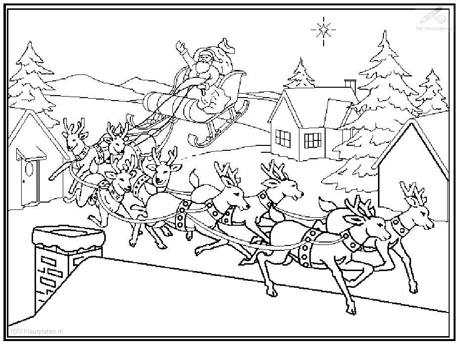 931x700 Santa And His Sleigh Coloring Pages