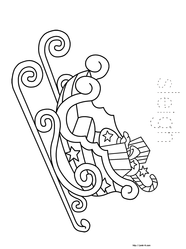 768x1024 Christmas Sleigh Coloring Pages Christmas Coloring Book For Kids