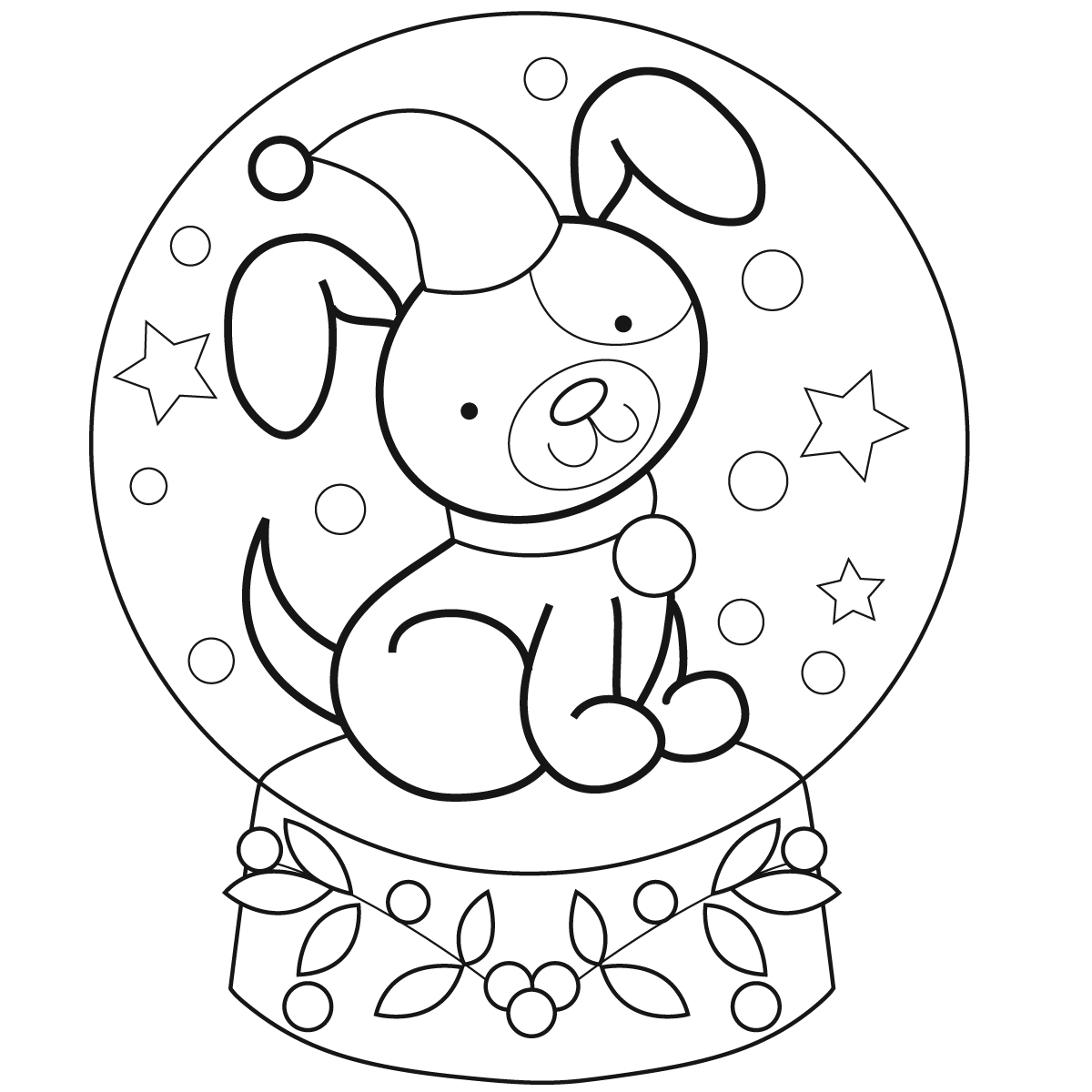 1200x1200 Snow Globe Coloring Page