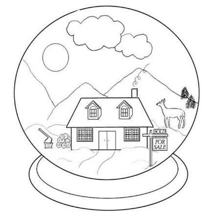 450x440 Snow Globe Coloring Page Snow Globes