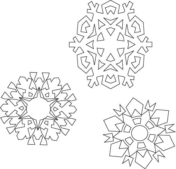 600x578 Various Type Of Christmas Snowflakes Coloring Page