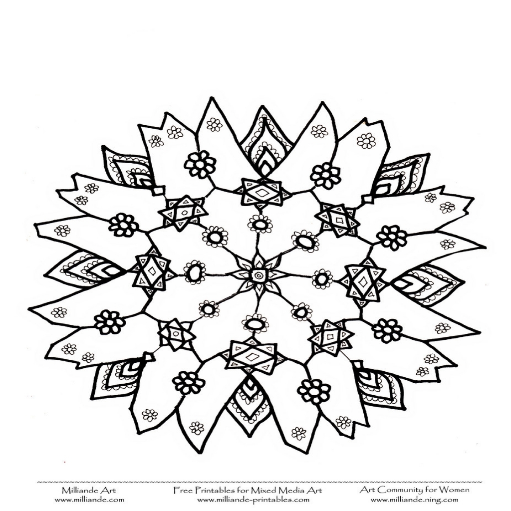 1024x1024 Astounding Christmas Snowflake Coloring Pages Printable