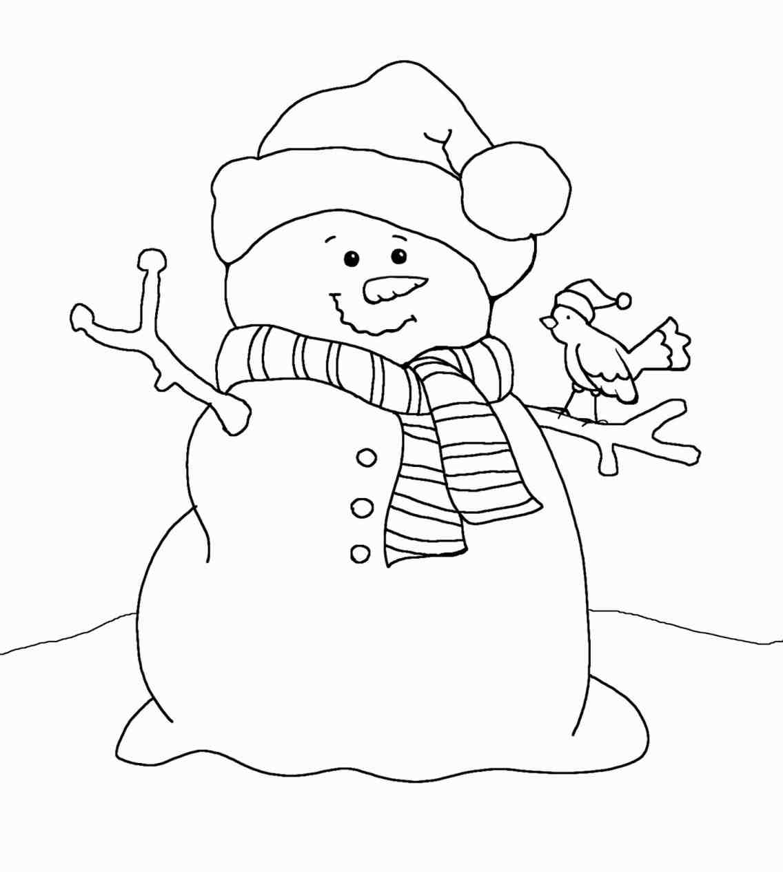 1136x1264 Cute Christmas Snowman Coloring Pages
