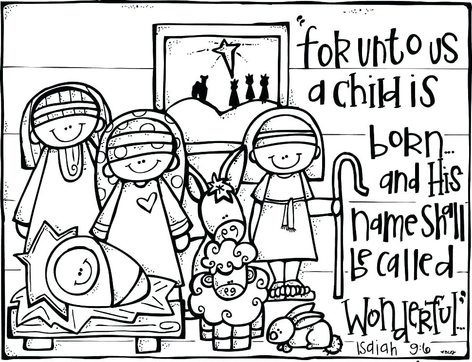 970x744 Coloring Coloring Pages Of Baby Jesus In Manger Page Christmas