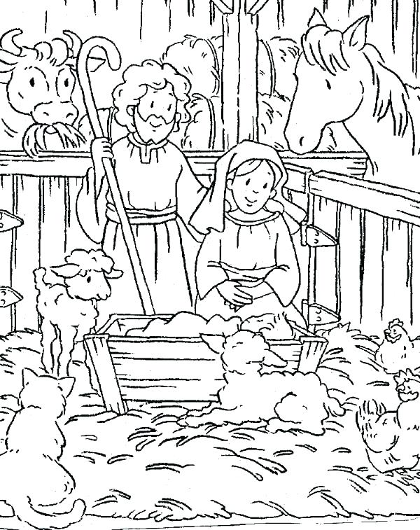 600x757 Christmas Scene Coloring Pages X Previous Image Next Image