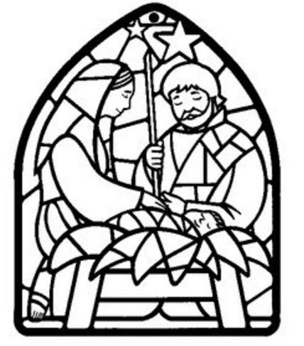 428x487 Angel Stained Glass Coloring Page