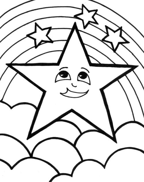 500x632 Rainbow Star Coloring Pages Kids Coloring Pages