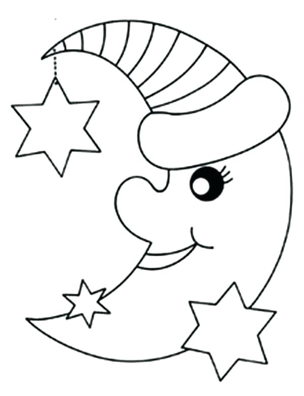 600x782 Star Coloring Page Moon Coloring Sheet Moon And Her Stars Coloring