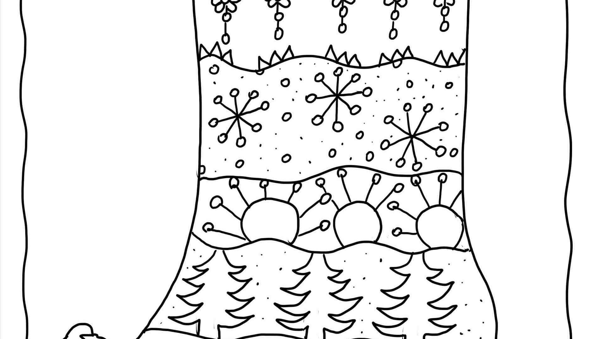 1899x1080 Christmas Stocking Coloring Pages Pattern Pictures Of Christmas