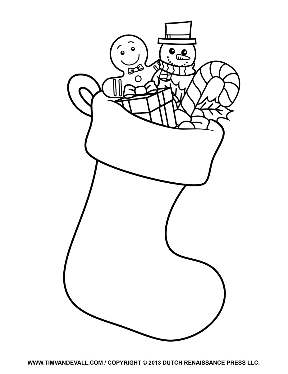 927x1200 Christmas Stockings Coloring Pages Stocking Kids Within