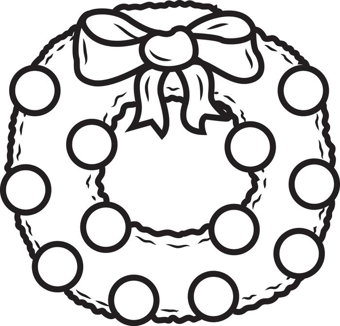 700x671 Christmas Wreath Coloring Pages