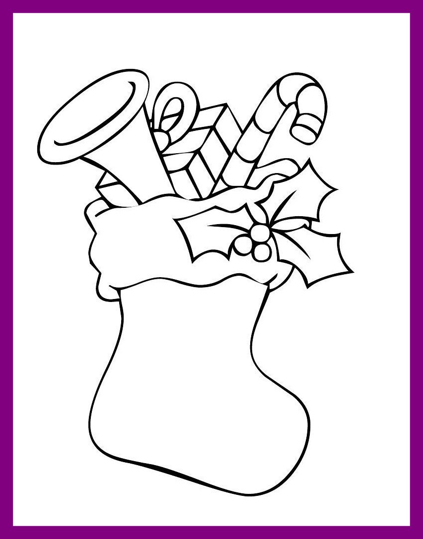 852x1087 Fascinating Christmas Stocking Coloring Pages Best For Kids Image