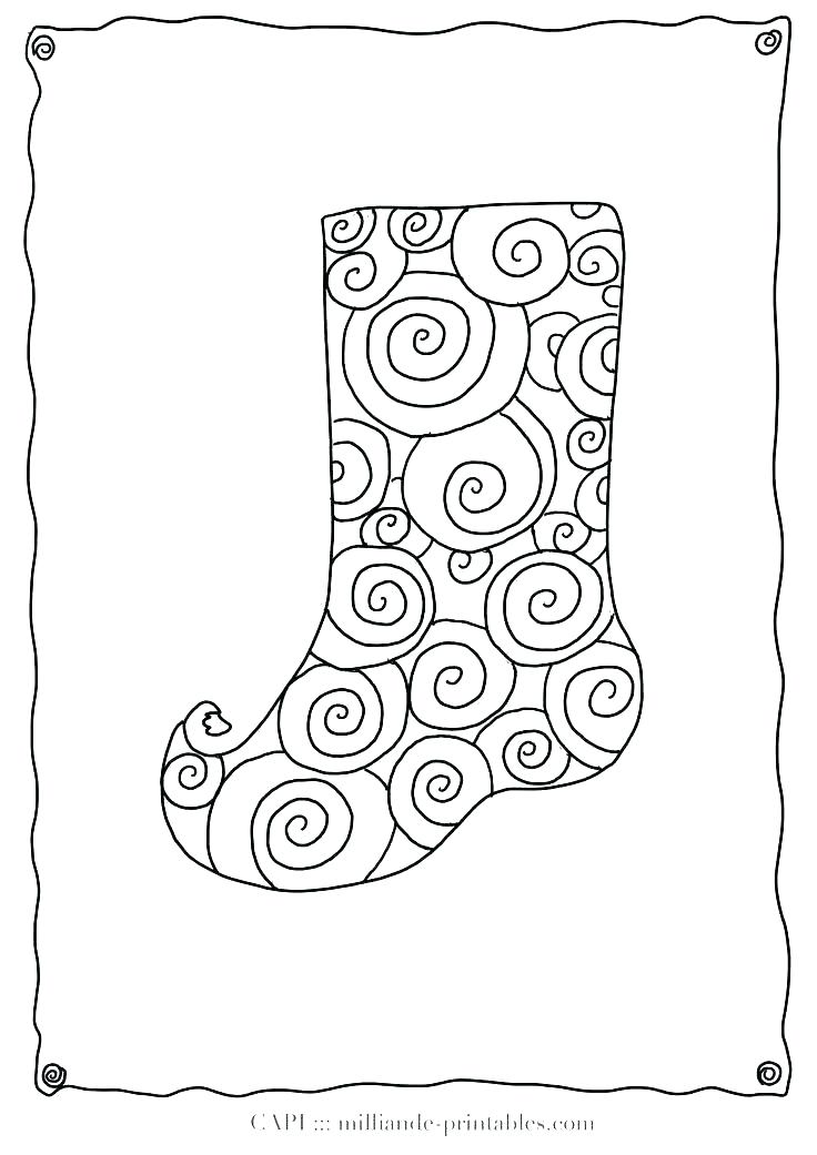 736x1041 Stocking Coloring Sheets Stocking Coloring Page Classy Stocking