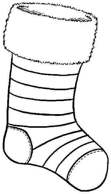 369x641 Stocking Coloring Template Christmas Stocking Coloring Page
