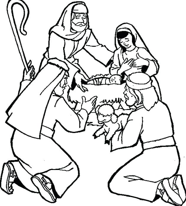 630x697 Christmas Story Coloring Pages For Preschool