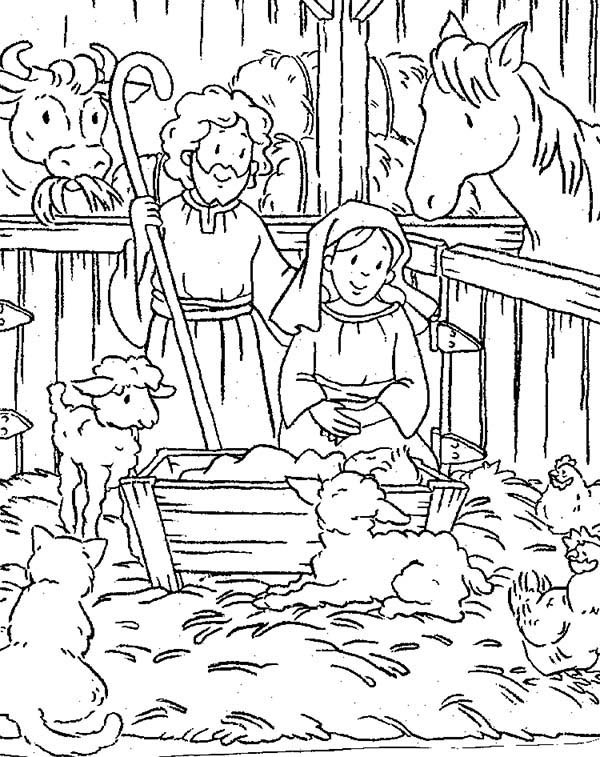 600x757 Animals Gather In Stable Where Jesus Was Born Bible Christmas