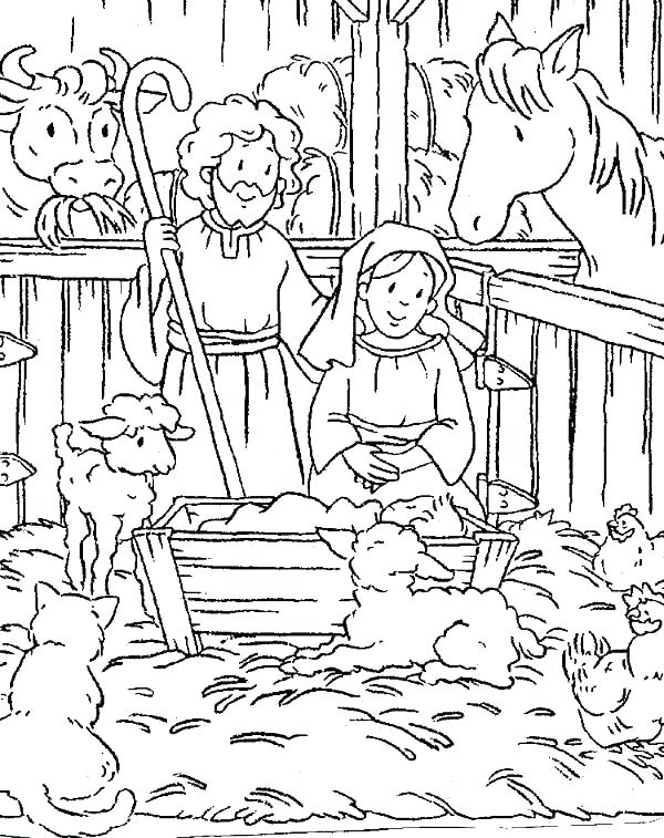 600x757 Nativity Story Coloring Pages