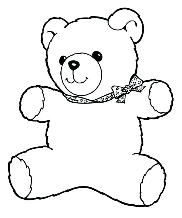 600x718 Christmas Teddy Bear Coloring Pages