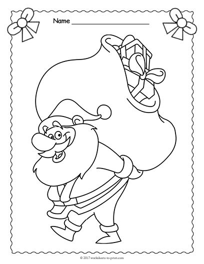 408x528 Free Printable Santa Claus Coloring Page Christmas Worksheets