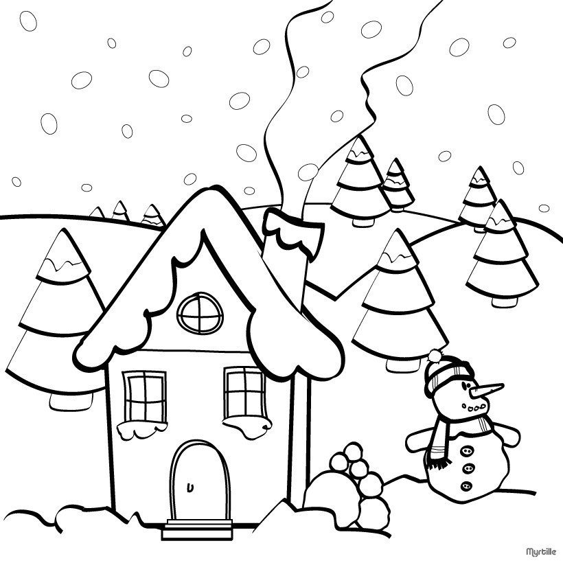 820x820 Christmas House Coloring Pages