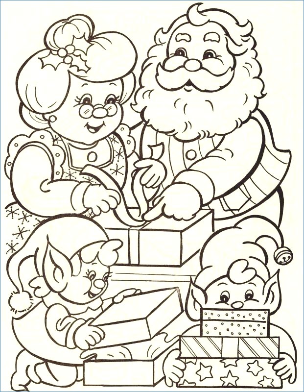 621x800 Santa And Christmas Toys Coloring Page