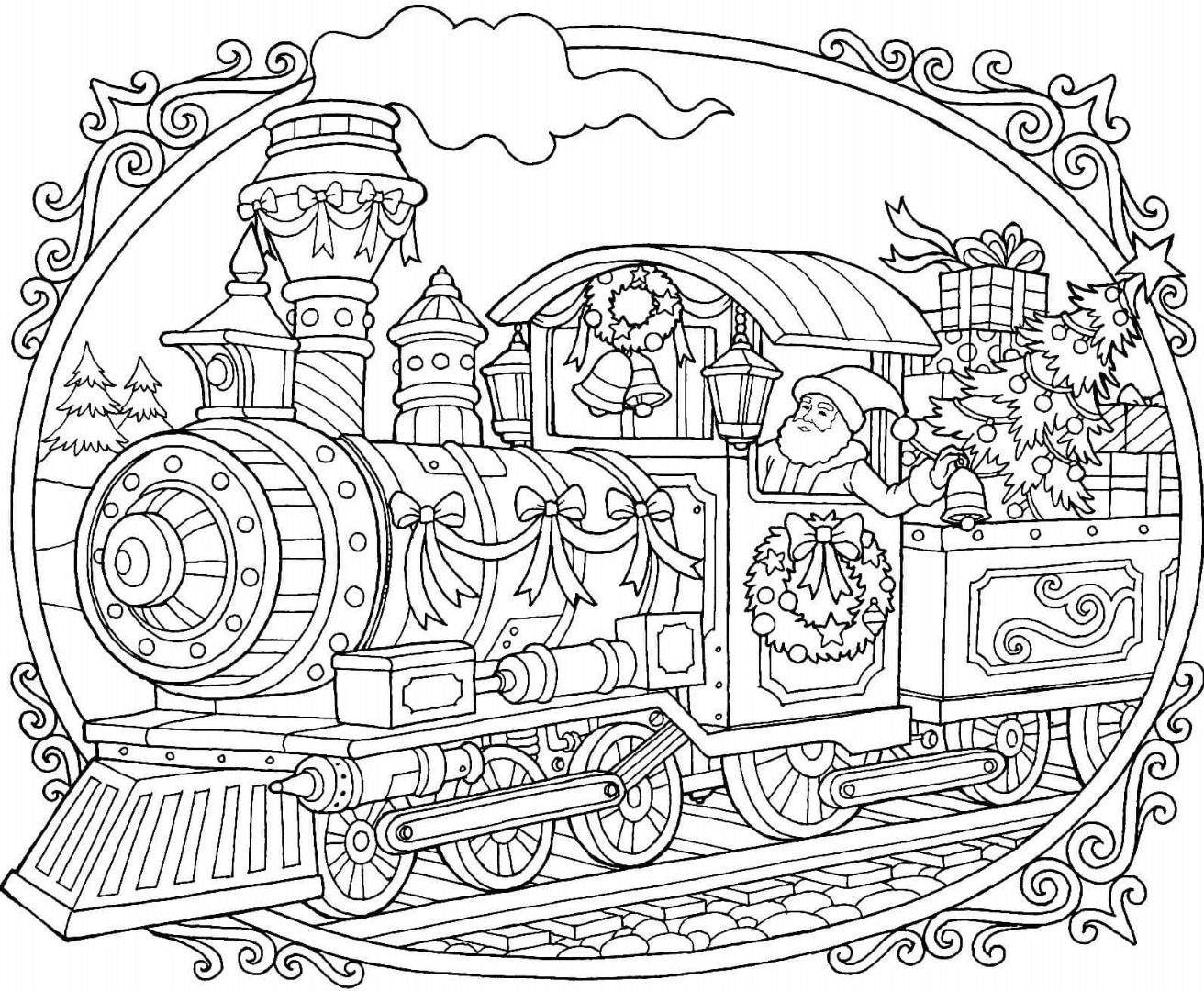 1312x1080 Christmas Train Coloring Page Coloring Pages