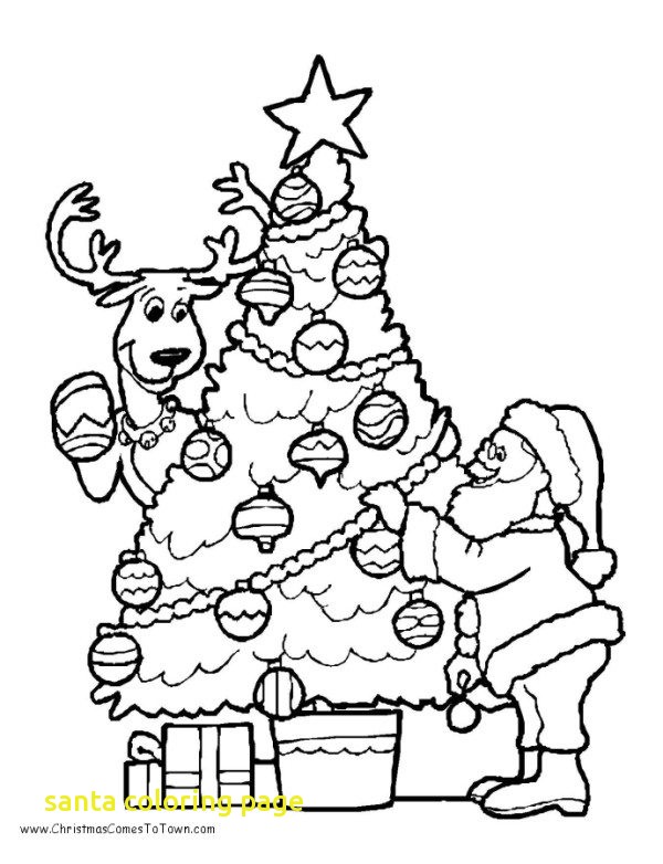 600x782 Santa Coloring Page With Christmas Tree Coloring Pages Santa