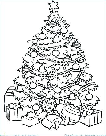 344x440 Christmas Tree Coloring Page Printable