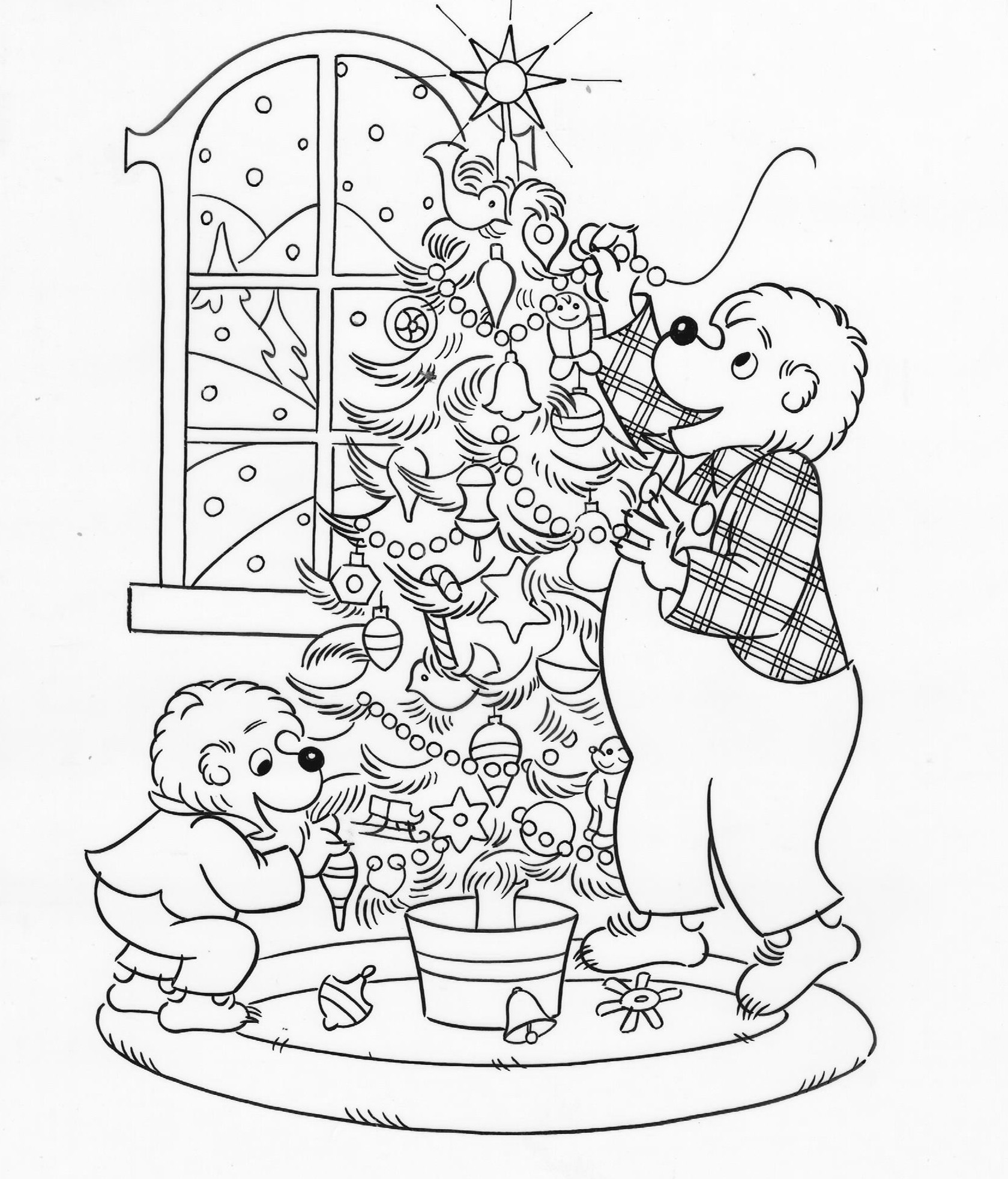 1679x1963 The Berenstain Bears Christmas Tree Coloring Page Free Printable