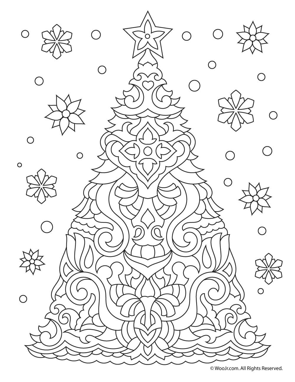 1000x1294 Christmas Tree Adult Coloring Pages