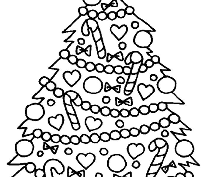 700x600 Astonishing Decoration Christmas Tree Coloring Page Best Easy