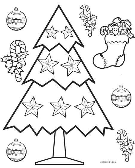 452x565 Printable Christmas Tree Coloring Pages For Kids