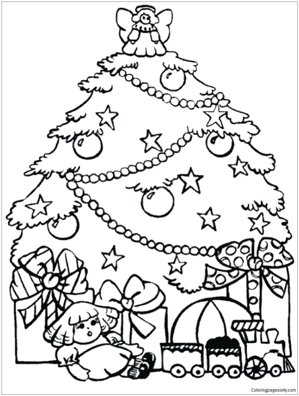 958x1268 Coloring Page Christmas Trees Coloring Pages Presents And Tree