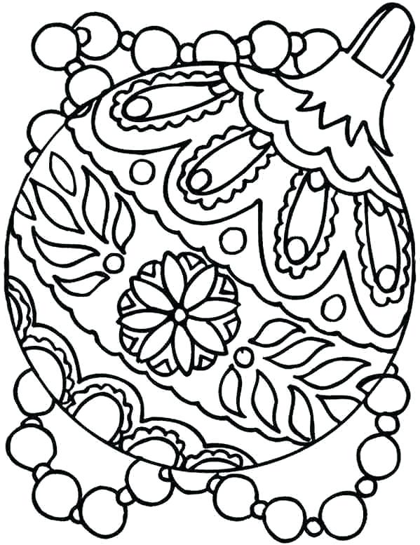 599x777 Christmas Ornament Coloring Pages With Merry Ornaments Coloring