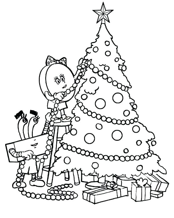 600x752 Coloring Page Christmas Tree Easy To Color Tree Coloring Pages