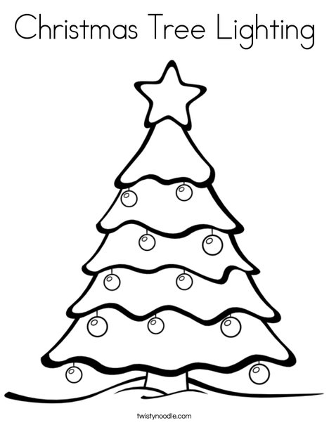 468x605 Christmas Tree Lighting Coloring Page