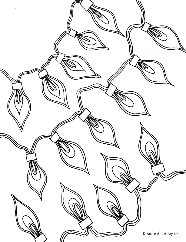 614x800 Christmas Lights Coloring Pages